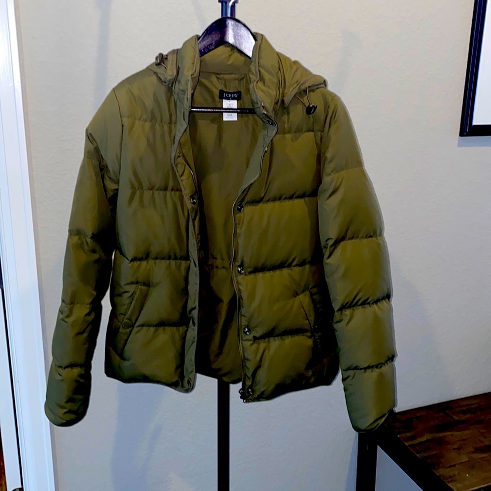 J. Crew Olive Green Puffer Jacket